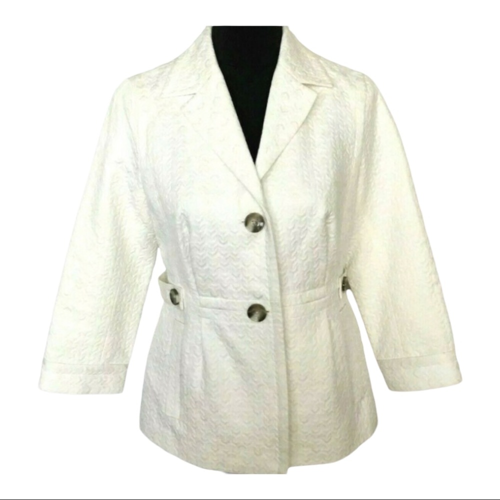 Banana Republic Jacket Blazer Sz 6 3/4 Sleeve White Academia Easter